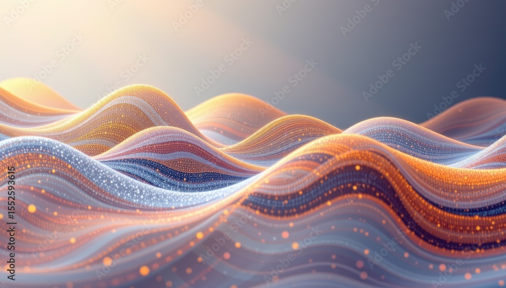 Poster abstract waves of colorful light in fluid motion and texture