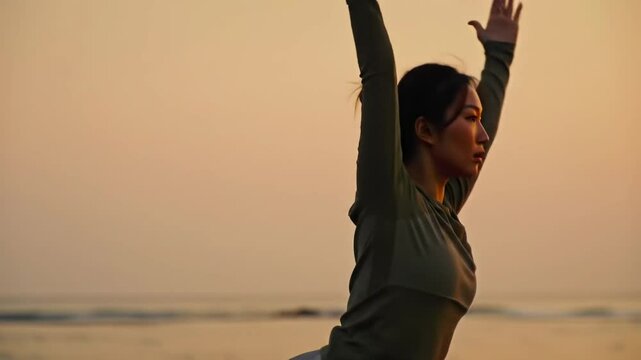 Contemplative Silence by the Shoreline: A Serene Evening Interlude Captured at Sunset