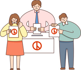 Protest and Vote Illustration / 시위와 투표 일러스트