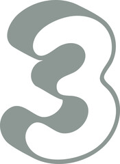 숫자 3 입체 그림자