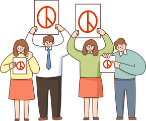 Protest and Vote Illustration / 시위와 투표 일러스트