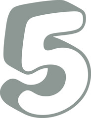 숫자 5 입체 그림자