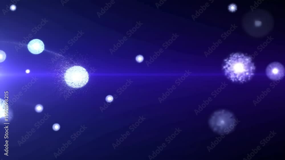 Poster abstract particles floating on green screen background with smooth motion and glowing effects, perfe