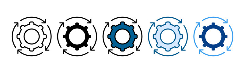 Development Icon Set Multiple Style Collection