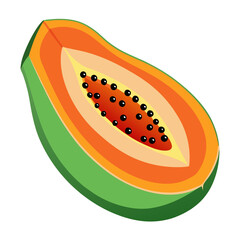 Papaya  white background