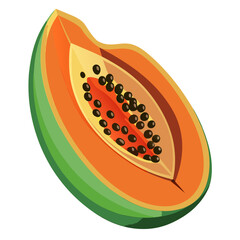 Papaya  white background