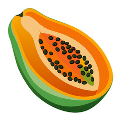 Papaya  white background