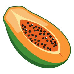 Papaya  white background