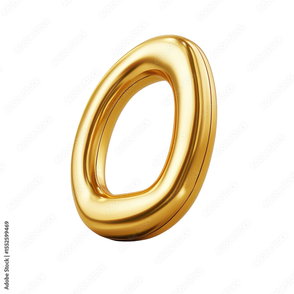 Poster golden ring isolated object shiny metallic curve design art luxury elegant on transparent background