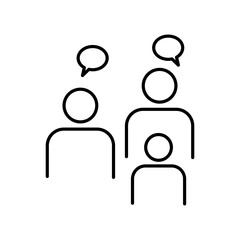 Group chat outline icon vector
