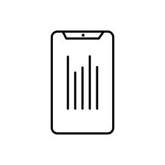 Smartphone Diagram related line icons. Statisctic, chart, pie,