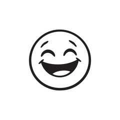 Vector art of a happy smiling face with a circle isolated on white background