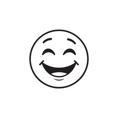 Obraz premium Vector art of a happy smiling face with a circle isolated on white background