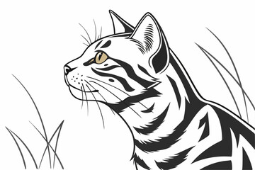 Fototapeta premium Toyger Majesty: Bold Line Art Portrait