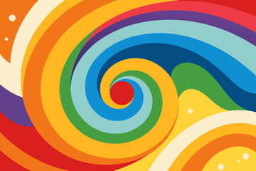 Obraz premium An illustration of a whirlwind dance of vibrant rainbows across the canvas