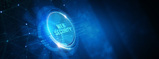Web security. Cyber security, computer data encryption and internet protection. 3d illustration