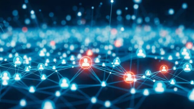 Digital Network of Connected People: Abstract Social Media Concept