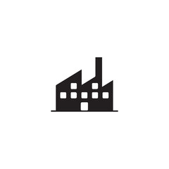 Obraz premium Vector art of a factory building with two sections and a chimney, isolated on white background