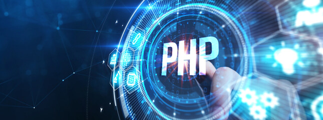 Business, Technology, Internet and network concept. PHP abbreviation. Modern technology concept.
