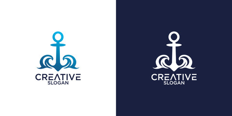 anchor logo design vector