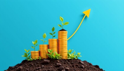 the image presents a graphical illustration of an upward trajectory, symbolized by an arrow shaped line with a cloud like formation at its top, suggesting growth or progress