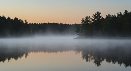 Fototapeta premium background morning mist over the river
