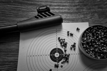 Pistol trigger target close-up sport sports shooter marksman hobby defense firearm rifle ammunition...