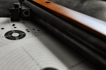 Pistol trigger target close-up sport sports shooter marksman hobby defense firearm rifle ammunition...