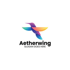 Gradient Modern Hummingbird Logo Design