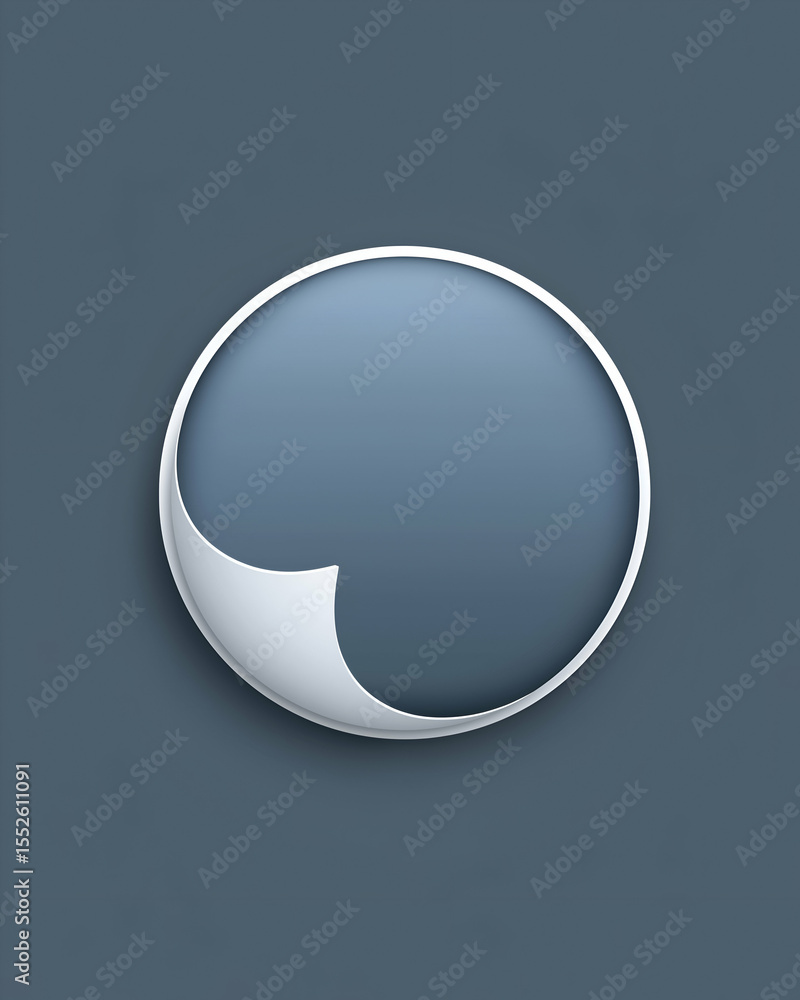 Poster abstract round frame with curled edge on dark gray background. mock up promotion information for mar