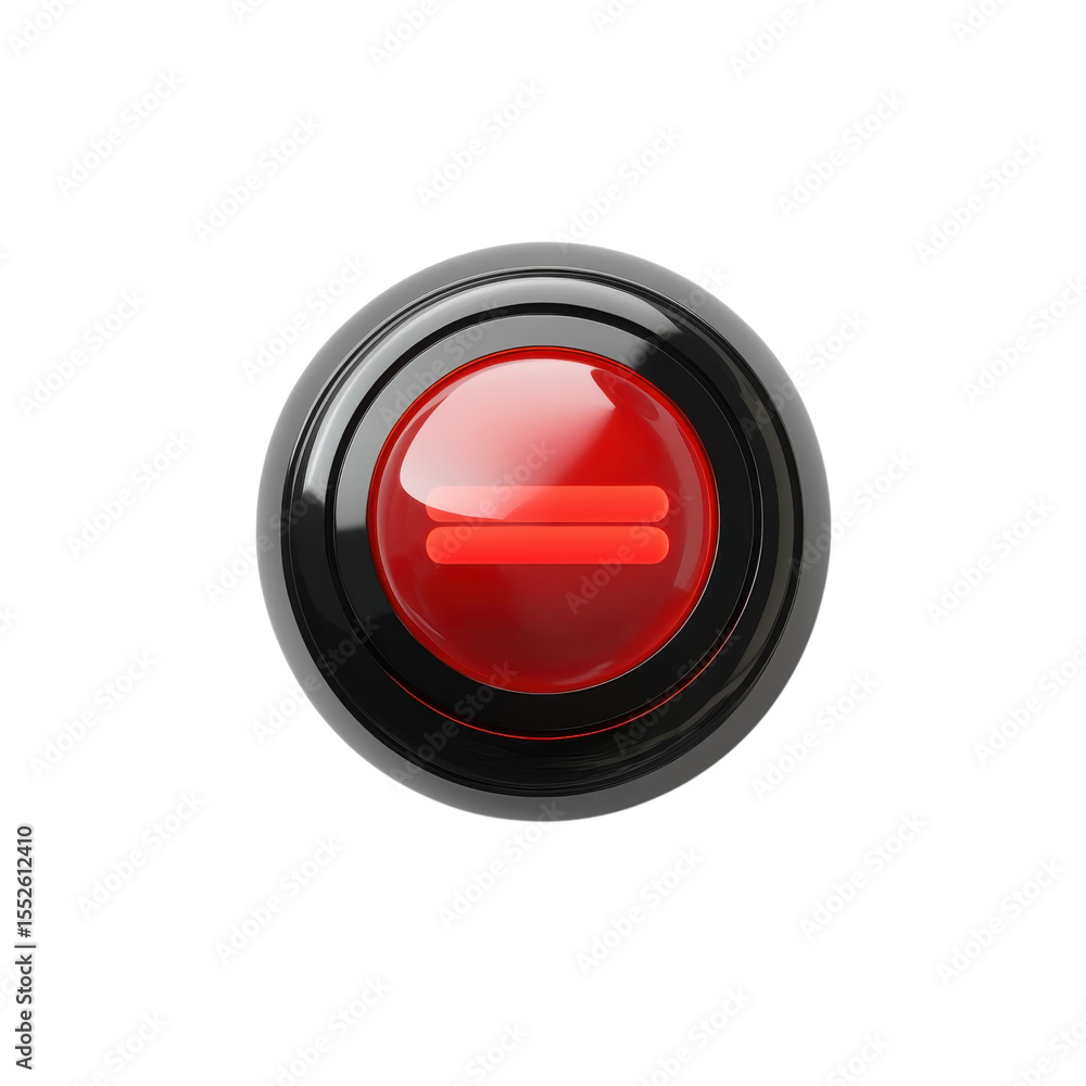 Poster red equals button icon symbol mathematical illustration round design on transparent background