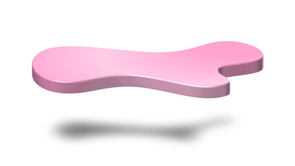 Pink amorphous blob or abstract shape with a smooth, glossy finish and subtle shadow, perfect for whimsical designs or playful elements on a Transparent Background.

