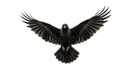 Majestic Crow with Wings Spread Wide.