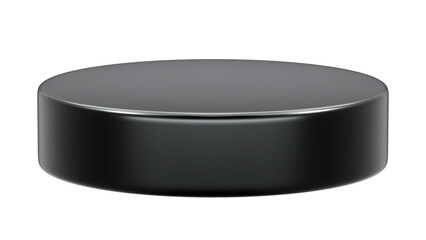 Sleek black circular display podium, perfect for minimalist product showcases, photography, or presenting items with a sophisticated, clean look on a Transparent Background.

