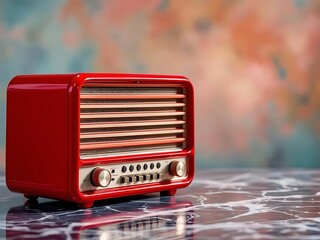 Vintage radio placed against a clean background with ample copy space beside it. Ideal for retro-themed designs, advertisements, and nostalgic visual concepts