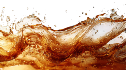 Liquid amber wave with splash on top edge