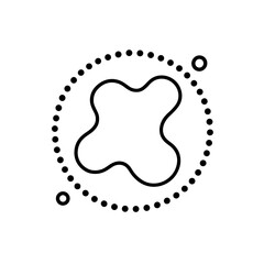 Abstract Atom Structure Icon Representing Scientific Exploration &ndash; Outline