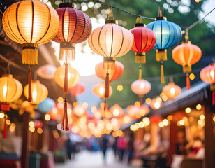 Enchanted Firefly Lanterns Festival Market Lights Dance in the Wind