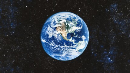 Fototapeta premium Blue Earth Against Dark Cosmic Background