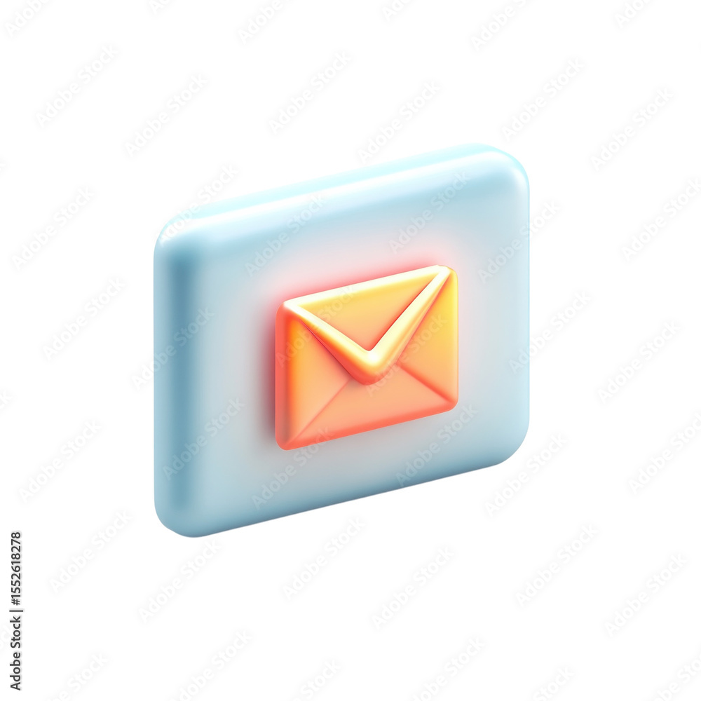 Poster e mail notification icon message alert digital inbox communication mailbox on transparent background