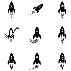 A beautiful assortment of rocket glyphs and icons for creating an intuitive and stylish user interface