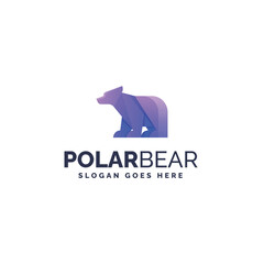 Gradient Modern Polar Bear Logo Design