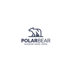 Minimalist Polar Bear Line Art Logo Design