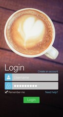 Smartphone screen with coffee wallpaper