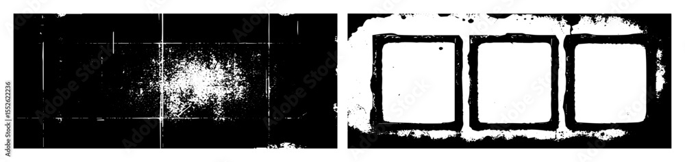 Poster vector abstract geometric frames and scattered elements .