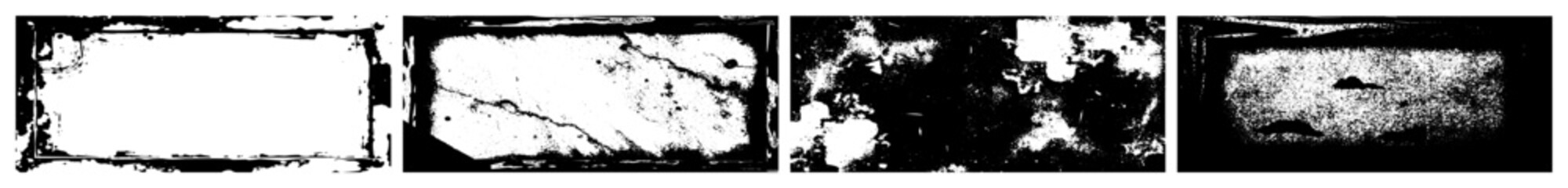 Vector Distressed rectangular frames showcase textured abstract vector designs.