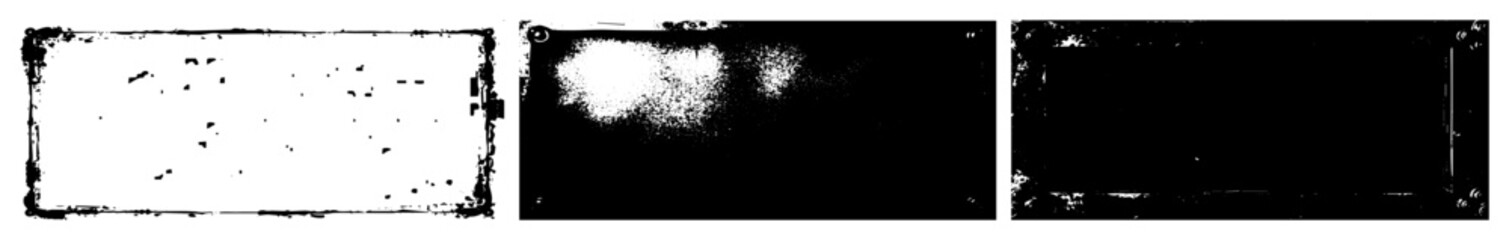 Vector Distressed rectangular frames with grunge textures.
