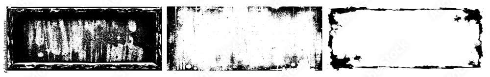 Poster vector distressed rectangular frames showcase grunge textures and worn edges.