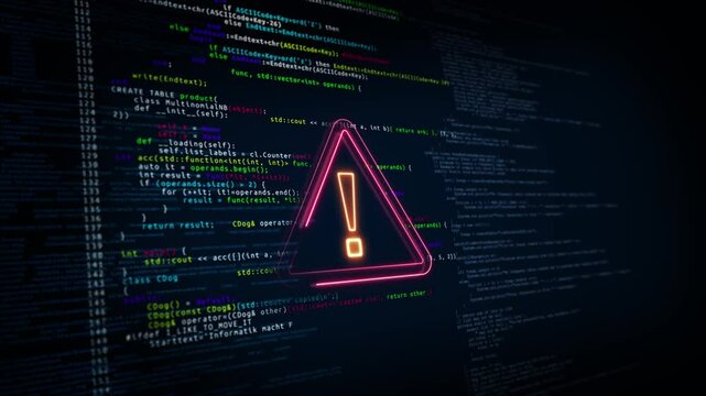 Computer Virus, Malware, cybersecurity, computer hack, cyberattack, screen warning security hacked alert warning sign, Hacker access private confidential database, Cyber attack data protection system