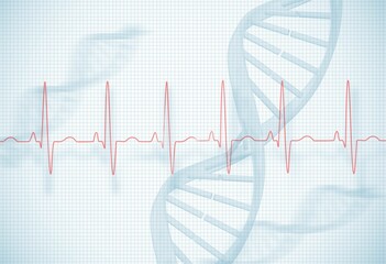 Red ecg line with faint helix
